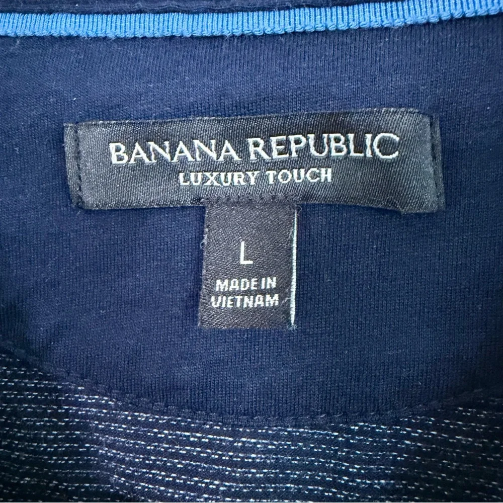 Banana Republic Luxury Touch Button Blue Short Sleeve Shirt Men’s Size Large